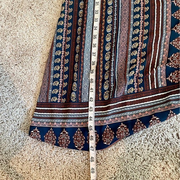 Xhilaration Y2K 90s Navy Blue Print Corset Boho maxi‎ dress - Picture 11 of 11